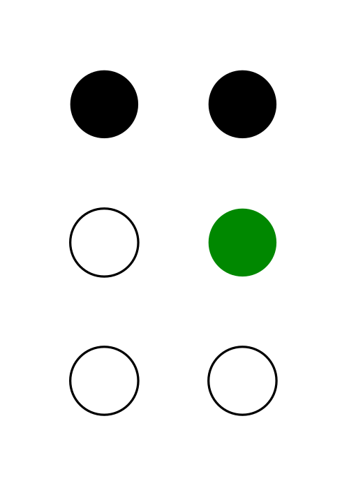 ⠙ (نقاط نمط برايل - 145)