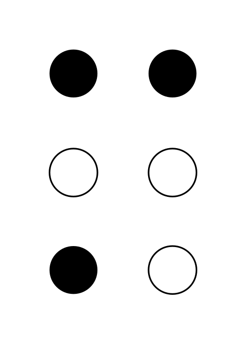 ⠍ (نقاط نمط برايل-134)