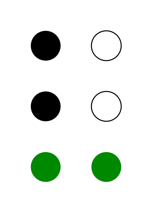 ⠧ (نقاط نمط برايل-1236)