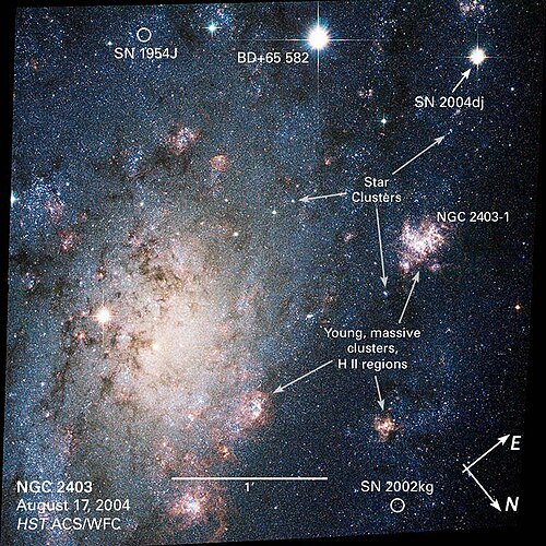صورة توضيحية لـ NGC 2403 من تلسكوب هابل الفضائي