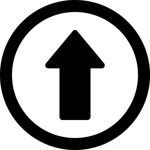 سهم متجه للأعلى داخل دائرة