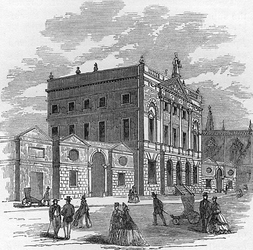قاعة النقابة عام 1864 قبل بناء التوسعات