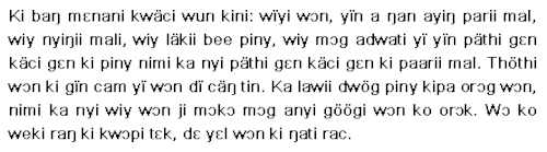 Gwɛtti Dhɔ Cɔlɔ mi tyɛli malɔ