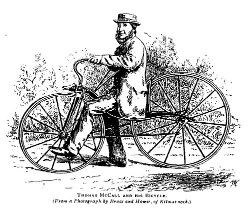 توماس ماكول عام 1869 على دراجته