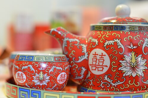 أدوات الشاي لحفلات الزفاف الصينية