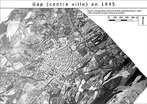 صورة جوية لمدينة غاب (IGN) من عام 1945