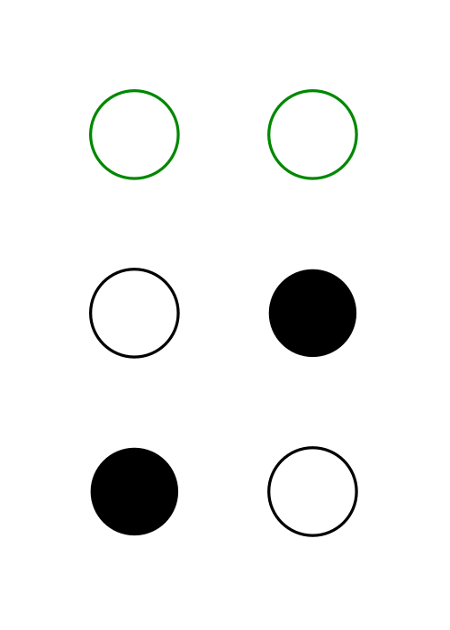 ⠔ (نقاط نمط برايل - 35)