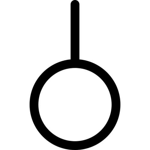 دائرة يخرج منها خط من الأعلى.