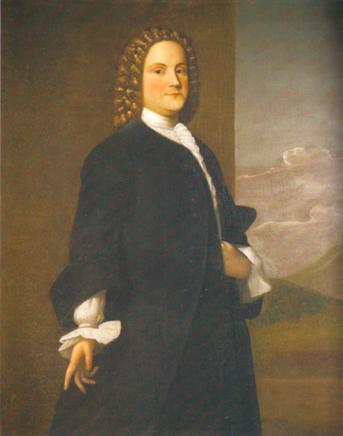 صورة لبنيامين فرانكلين حوالي عام 1746-1750، بريشة روبرت فيك، ويعتقد على نطاق واسع أنها أقدم لوحة معروفة لفرانكلين.