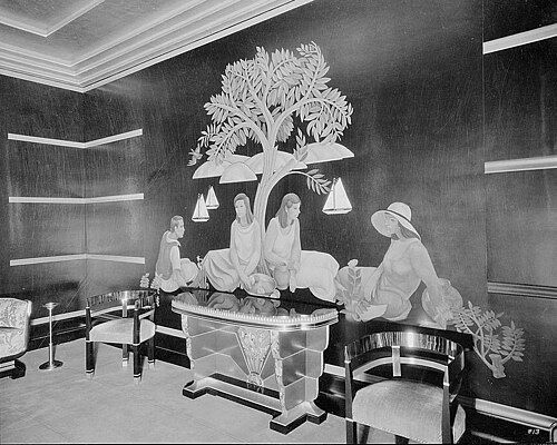 غرفة تدخين النساء في مسرح باراماونت، أوكلاند. المهندس المعماري تيموثي إل. بفلوغر (1931)