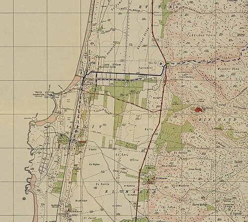 عتليت 1942 (بما في ذلك معسكر التطهير) مسح فلسطين 1:20000
