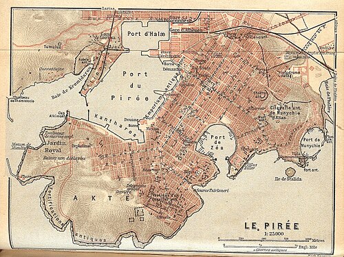 خريطة بيرايوس، 1908