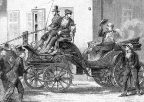 إدوارد كولمان (على اليمين) يطلق النار على أوتو فون بسمارك في عام 1874.