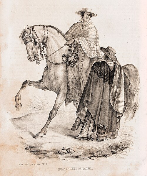 «رانشيروس» يرتدي قبعة جارانو ذات تاج منخفض وعريض قليلاً ومنحنية الحواف (1844)