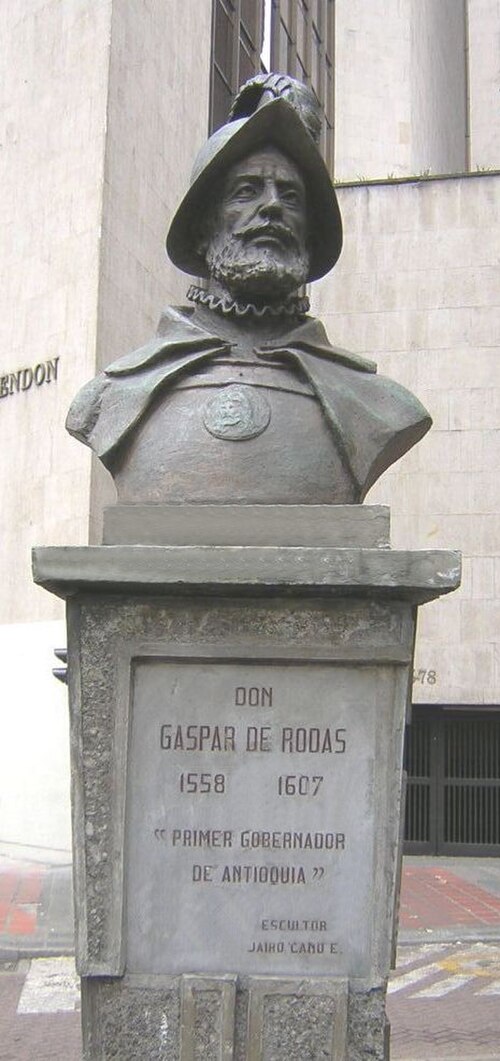 Don Gaspar de Rodas, the first colonial governor of the Province of Antioquia that compressed what is today the Paisa Region.