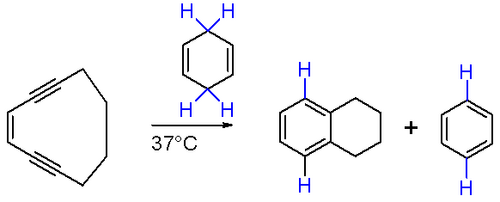 المخطط 2. تفاعل بيرغمان لـ cyclodeca-3-ene-1,5-diyne