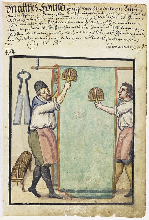 Manual process of raising pile in the textiles
