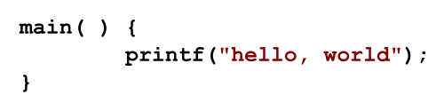 main() { printf("hello, world") }