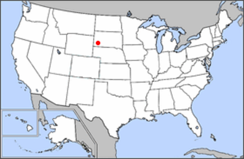 Location map of Wind Cave.