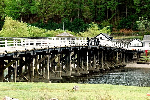 جسر Penmaenpool برسوم المرور فوق Afon Mawddach