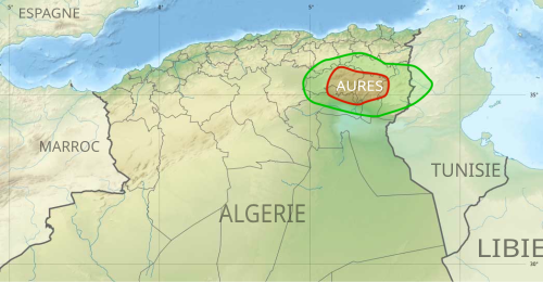 موقع منطقة الأوراس في الجزائر