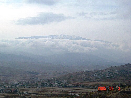 جبل الشيخ أو جبل الشيخ كما يُرى من البيرة