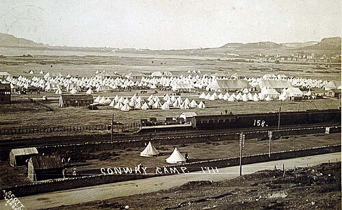 معسكر عسكري في كونوي على ساحل شمال ويلز، 1911