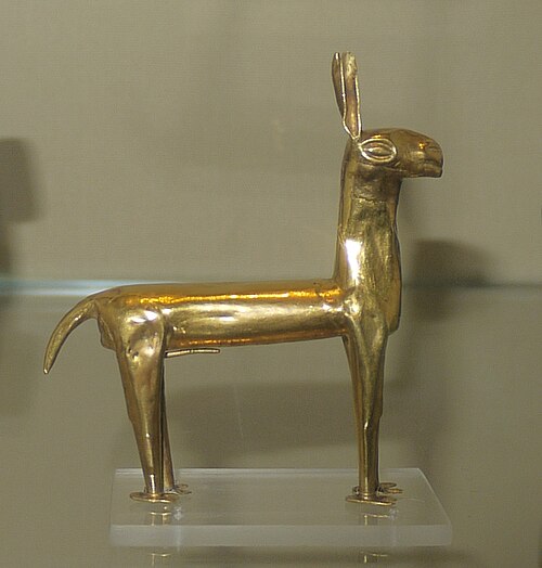 Room 2 – Miniature gold llama figurine, Inca, Peru, about 1500 AD