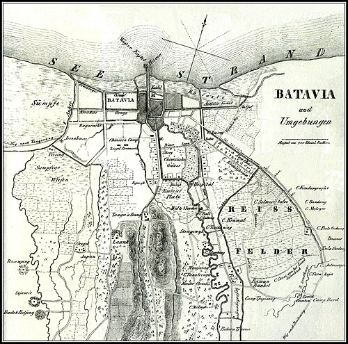 خريطة باتافيا الجنوبية لعام 1846