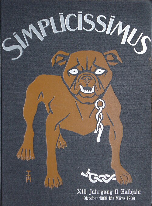 غلاف ألبوم Simplicissimus من تصميم توماس ثيودور هاين (1905)