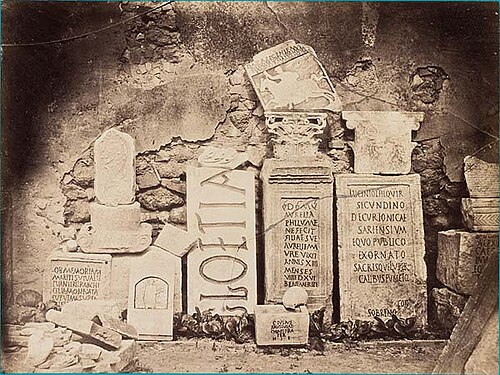 صورة فوتوغرافية لنقوش رومانية قديمة من تشيرشل، 1856