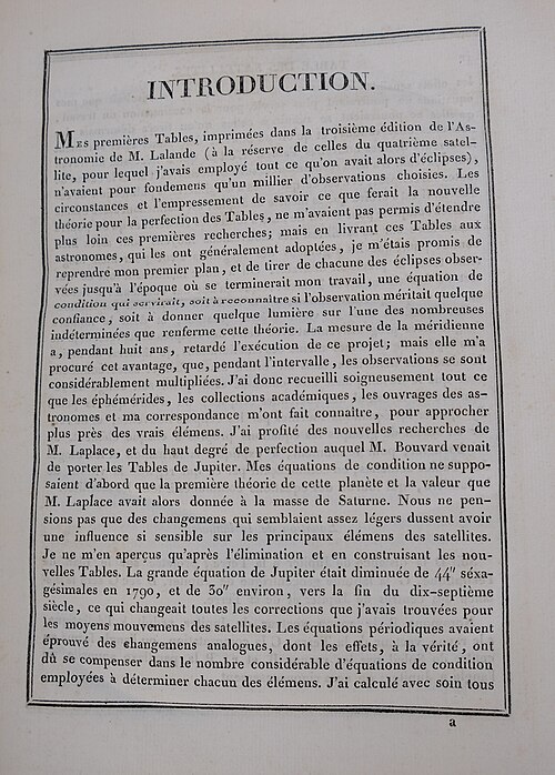 1817 مقدمة لـ "جداول خسوف القمر لكوكب المشتري"