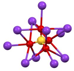 البيئة المحيطة بمركز CrO2−4 رباعي الأوجه في β-K2CrO4