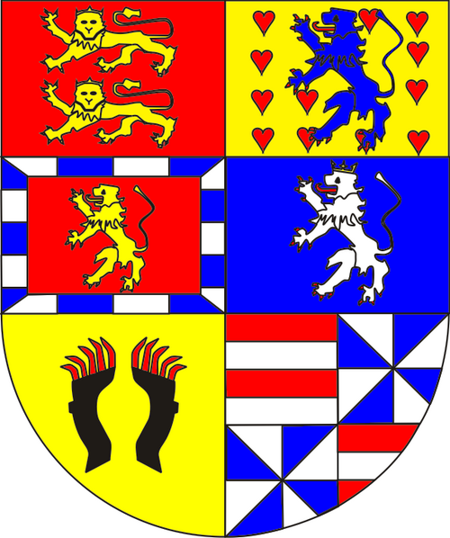 Coat of arms of the duchy of Brunswick-Wolfenbüttel (1582–1596); Brunswick-Lüneburg (1582–1624); Brunswick-Harburg (1582–1624);