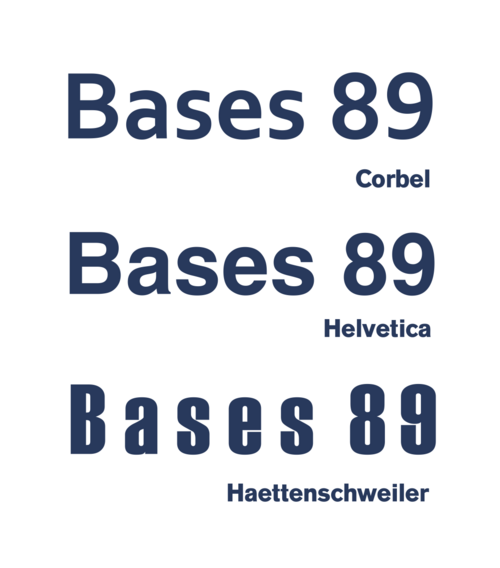 صور لأنواع الخطوط Corbel و Helvetica و Haettenschweiler.