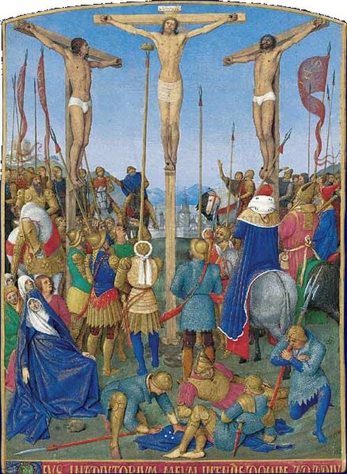 جان فوكيه، الصلب، حوالي 1452-1460، من مخطوطة مزخرفة