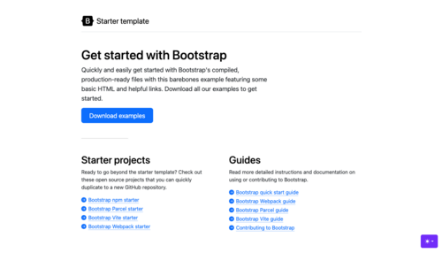 مثال على صفحة ويب تستخدم إطار عمل Bootstrap