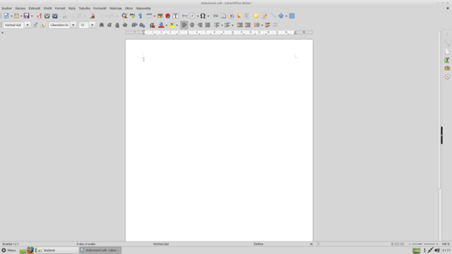 لقطة شاشة لحزمة برنامج الكتابة في LibreOffice.