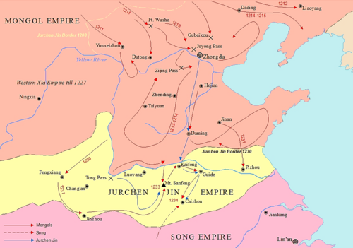 الغزو المغولي لسلالة جين (1211-1215، 1230-1234)