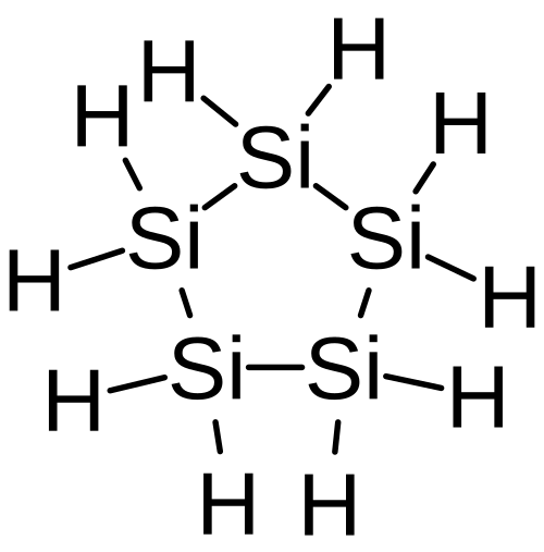 سيكلوبنتاسيلان، وهو مركب حلقي غير عضوي مكون من 5 أعضاء (غير عطري).