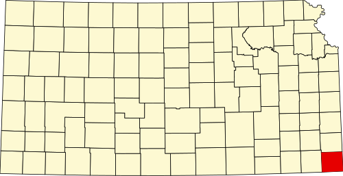 State map highlighting Cherokee County