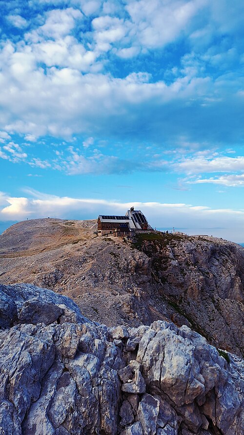 Mountain hut Kredarica, Julian Alps, Slovenia