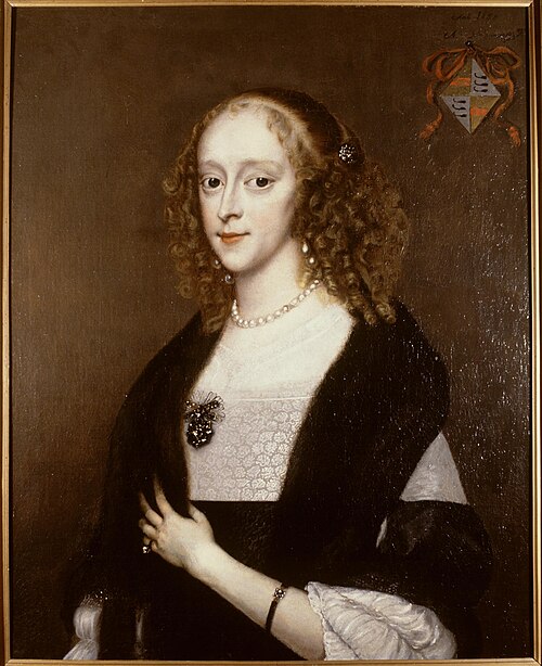 Wendela Bicker (1635–1668), wife of Johan de Witt, painted by Adriaen Hanneman in 1659