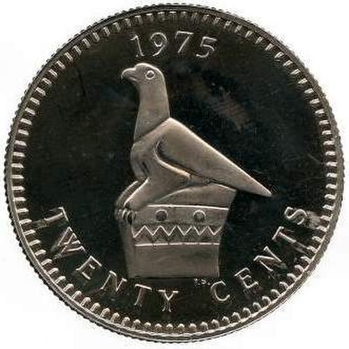 وجه عملة روديسيا من فئة 20 سنتًا
