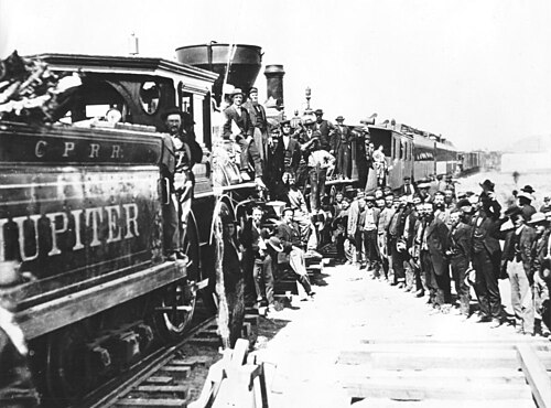 10 مايو 1869، الاحتفال بإتمام خط السكة الحديد العابر للقارات