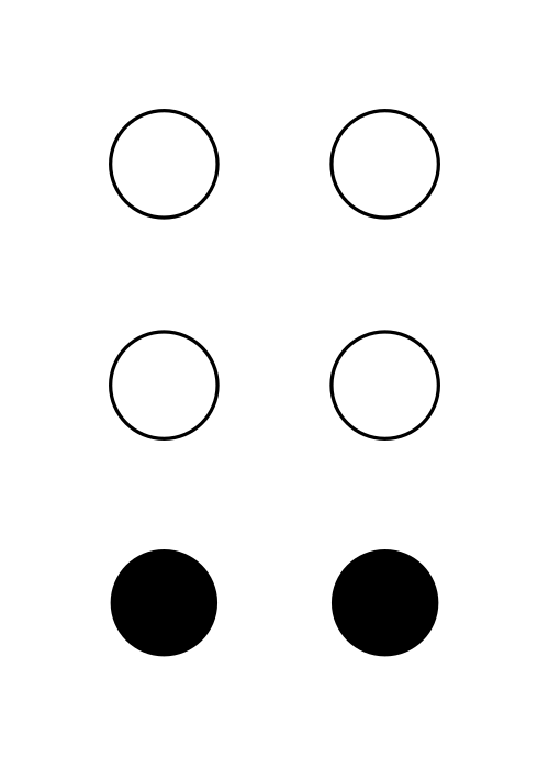 ⠤ (نقاط نمط برايل - 36)