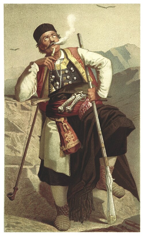 لوحة "مونتينيغري"، "الصرب على البحر الأدرياتيكي"، لويس سلفاتور، 1870.