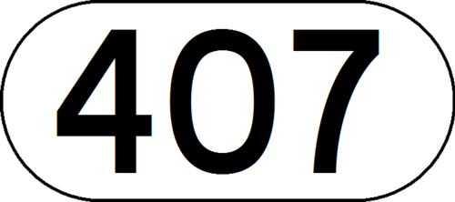 407 Express Toll Route using an oval marker
