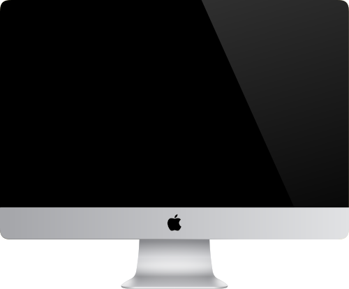 جهاز iMac أحادي الهيكل ذو حواف رفيعة.