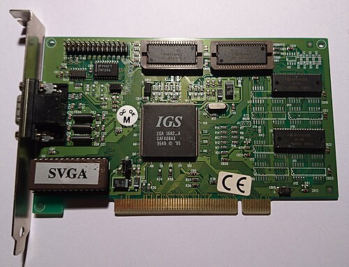 بطاقة فيديو IGS IGA1682_A PCI SVGA من أوائل عام 1996